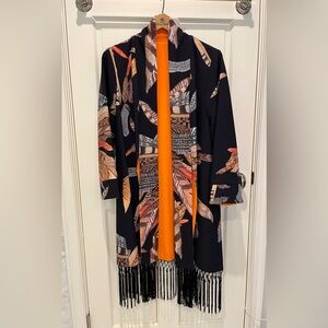 Ala Von Auersperg Reversible Silk Kimono Jacket in "Blue Fantasia" Size L